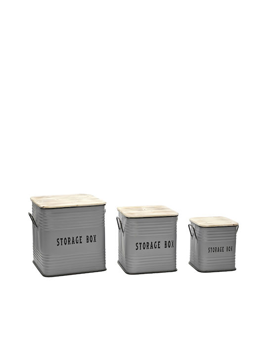 ArteLibre Lebensmittelgläser & Behälter mit Verschlussart Grau Metallisch Set 3 Stück