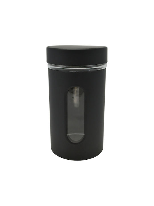 Vas Metalic Negru 0,55l Interior din Sticlă Recipient Ankor Buc