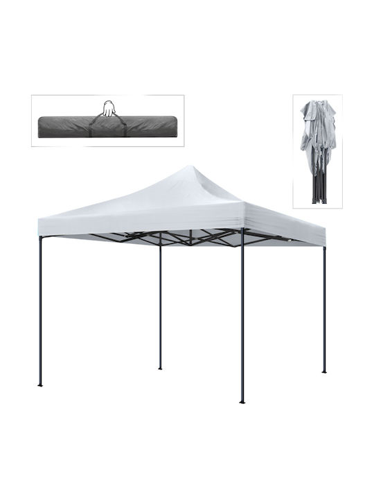 Megapap Foldable Garden Gazebo Bari White 3x3m