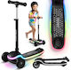 Ricokids Patinetă Copii Pliabilă Leddi cu 3 Roți Neagră
