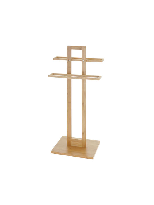Freestanding Bathroom Hanger 2 Positions Bamboo 37x25x85cm Mrshome Df-0092000