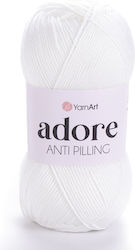 Adore Yarnart 330 White Knitting Yarn Anti Pill...