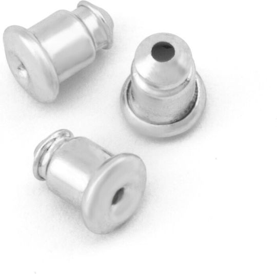 Brass Schließe Für Ohrringe 5x6mm Nachbildung Rhodium Verpackung 200 Stück