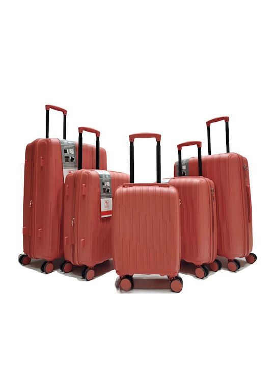 Reise Koffer Hart Rote mit 4 Räder Set 5 Stück