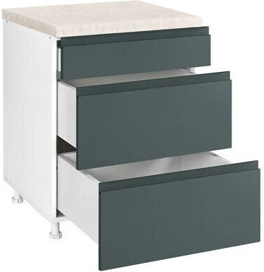D60 3f B Floor Kitchen Dresser Green 60x60x85cm