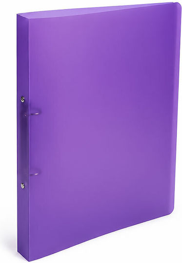 Ντοσιέ Pp 25x32x2 2 Κρικ 2εκ Ράχη Α4 Διαφ Μωβ
