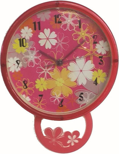 keleman Kunststoff Wanduhr Mit Pendel Rotes 30x22.5cm