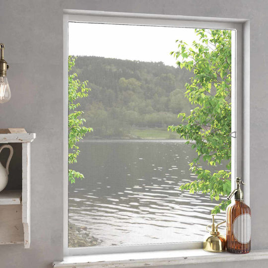 vidaXL Fixed White Window Mosquito Net Made of Fiberglass 150x130cm