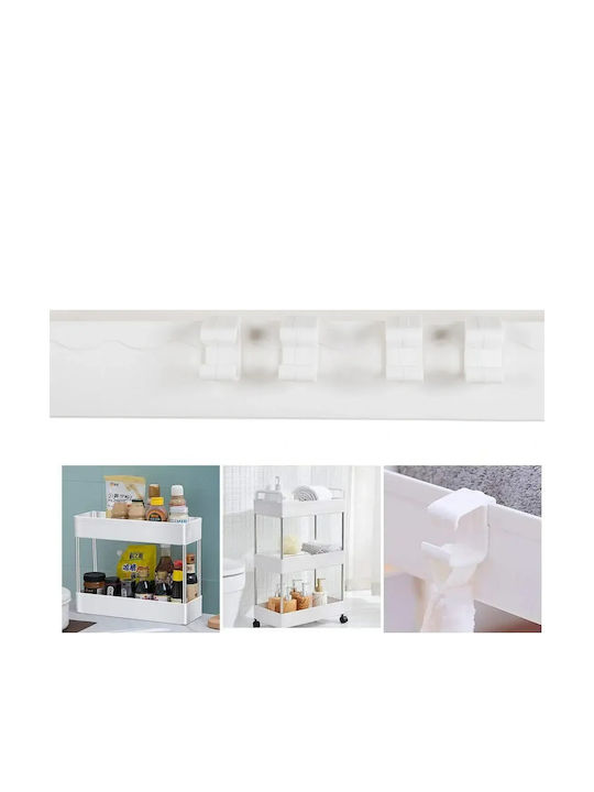 Verk Group Troleu De Bucătărie Din Plastic Capacitate 4 Alb 38x13x85cm