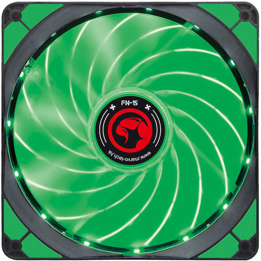 Marvo FN-15 Case Fan 140mm (200rpm / 55cfm) με Πράσινο Φωτισμό Πράσινο
