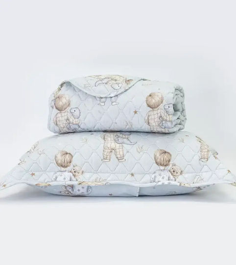Borea Подредба Детско Одеяло Единично с Калъфка за Възглавница Goodnight Сиел 160x220см
