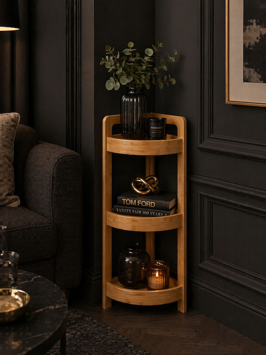 MRShome Γωνιακή Επιδαπέδια Ραφιέρα Μπάνιου Bamboo