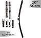 20 Inch 50 Cm Windshield Wiper Universal 10 Adapters Rubber Blade Easy Installation