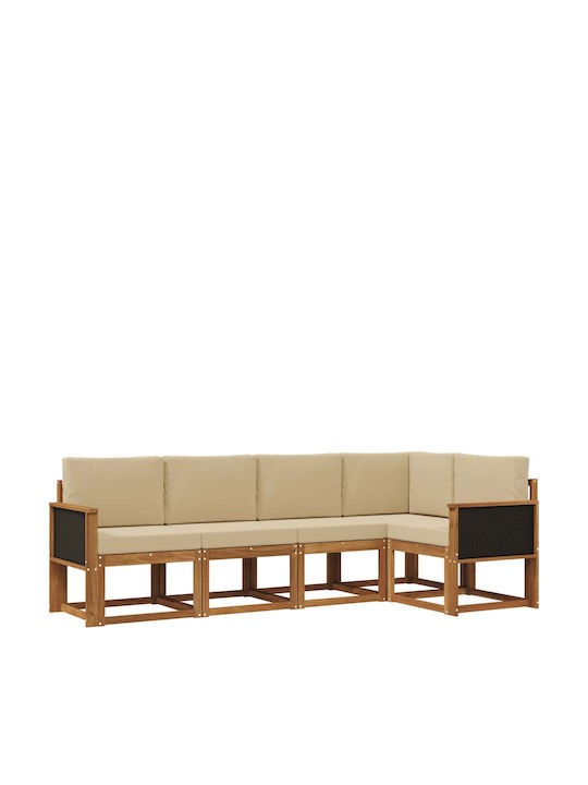 Corner Outdoor Sofa Plastic with Cushions 243x1...