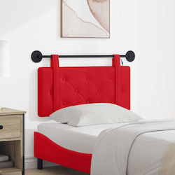 vidaXL LED Leatherette Headboard Cushion Red 90...