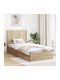 Single Wooden Bed Sonoma Oak with Slats for Mattress 75x190cm