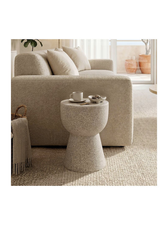 Round Side Table Efria Ecru W33xL33xH46cm