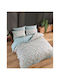 SteweHome Cotton Duvet Cover Set 200x220cm Double With 2 Pillowcases Green