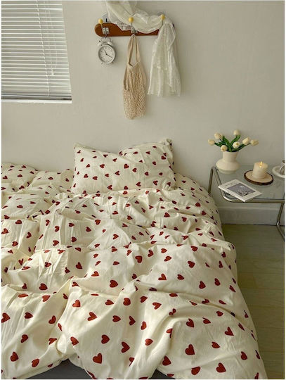 SteweHome SteweHome Baumwoll Bettbezug Set 160x200cm Einzeln mit Kissenbezug Rot