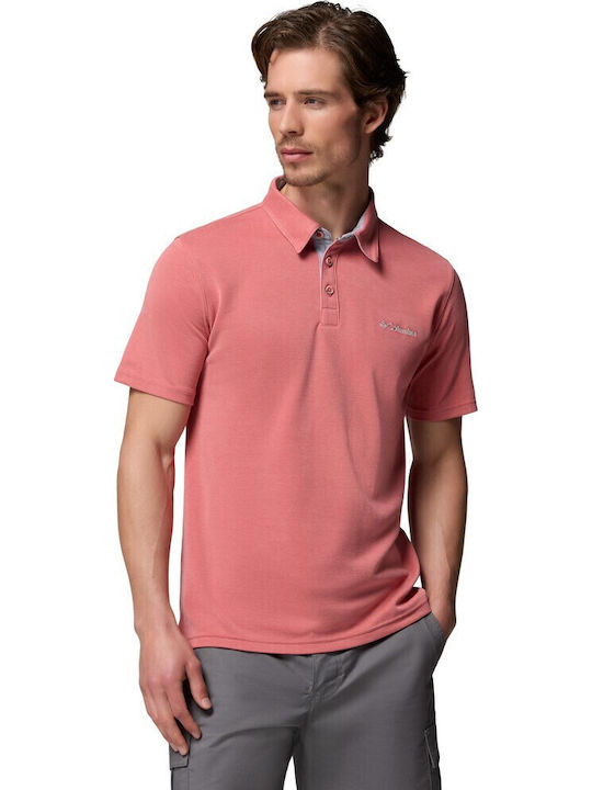 Columbia Polo Μπλούζα Κοντομάνικη Ροζ Σκούρο