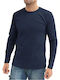 Langarm Herrenbluse Marineblau