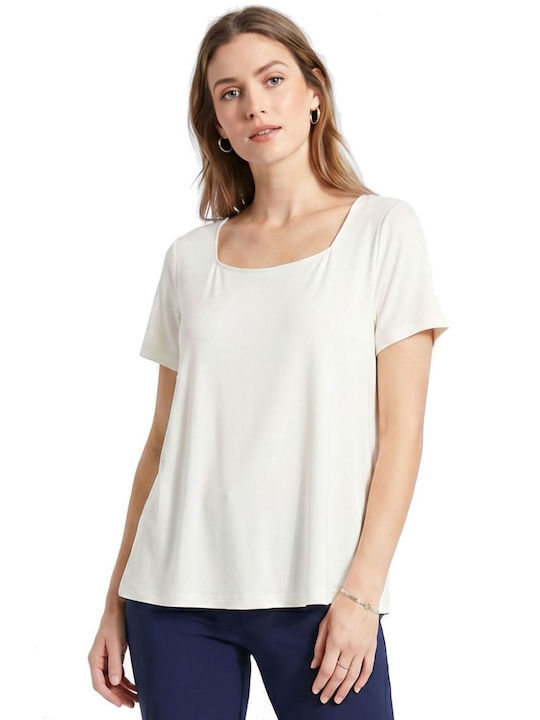 Bluza Damă Mâneci Scurte Ecru