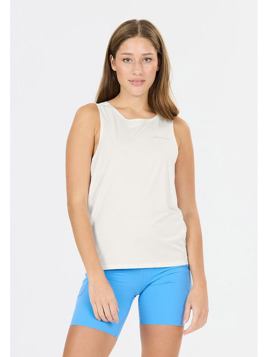 Damen Sport Top Ärmellos mit Netz Weiß