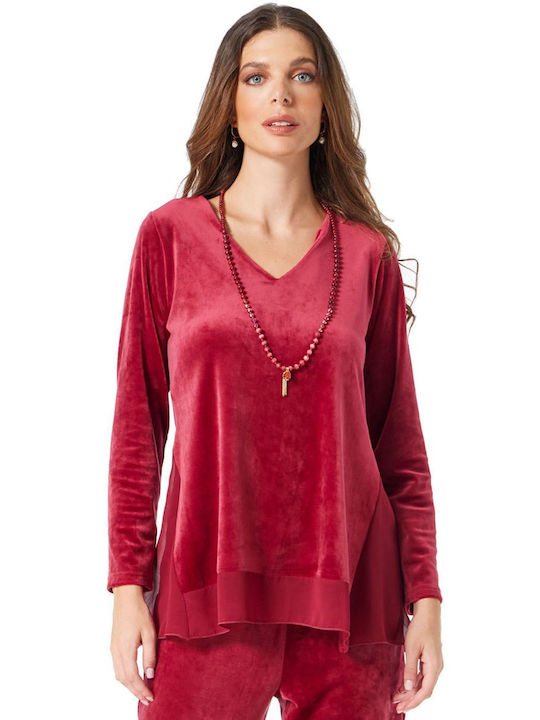 Anna Raxevsky Women's Velvet Long Sleeve Blouse...