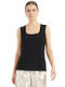 Women's Sleeveless Black Blouse