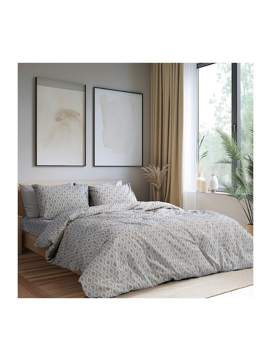 Beauty Home 12563 Double Bed Sheets Set 200x260cm Gray 4 Pieces 12563SEDI