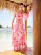 Sommer Maxi Damenkleid für Hochzeit - Taufe Rosa