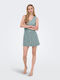 Siesta Summer Mini Dress Open Back Green