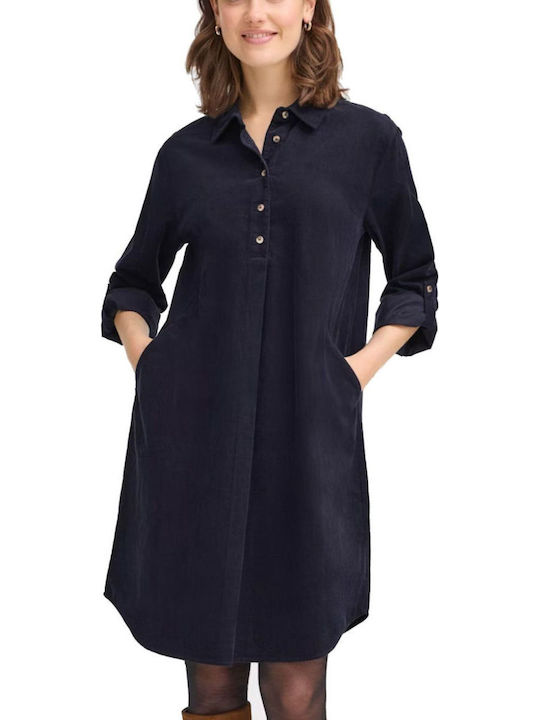 Fransa Shirt Dress Dark Blue