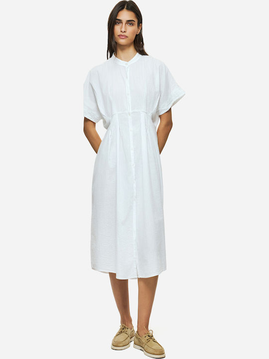 Sommer Midi Hemdkleid Weiß