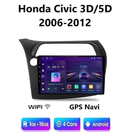 Ηχοσύστημα Αυτοκινήτου για Honda Civic 2006-2012 με Clima (Bluetooth/USB/WiFi/GPS/Apple-Carplay/Android-Auto) με Οθόνη Αφής 9"