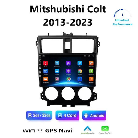 Car Audio System for Mitsubishi Colt 2013-2023 Bluetooth USB WiFi GPS Apple CarPlay Android Auto with 9" Touch Screen