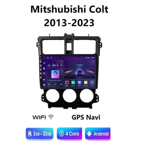 Car Audio System for Mitsubishi Colt 2013-2023 Bluetooth USB WiFi GPS Apple CarPlay Android Auto with 9" Touch Screen