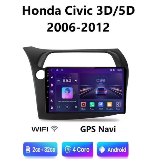 Car Audio System for Honda Civic 2006-2012 with Clima (Bluetooth/USB/WiFi/GPS/Apple CarPlay/Android Auto) with 9" Touch Screen