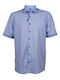 Short Sleeve Linen Shirt Regular Fit Light Blue