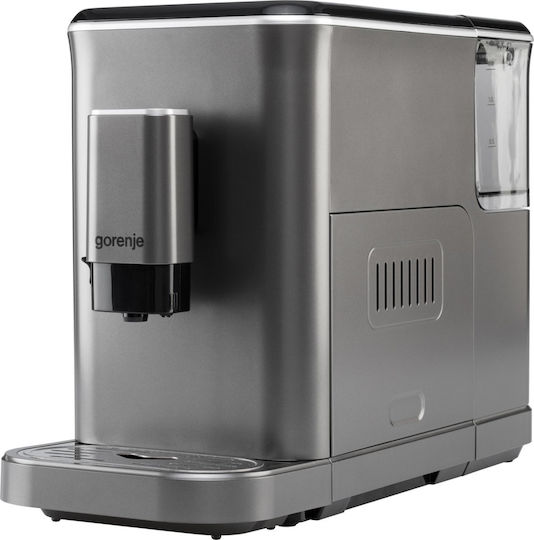 Gorenje Αυτόματη Μηχανή Espresso 1350W Πίεσης 20bar για Cappuccino με Μύλο Άλεσης Γκρι GFACM20S
