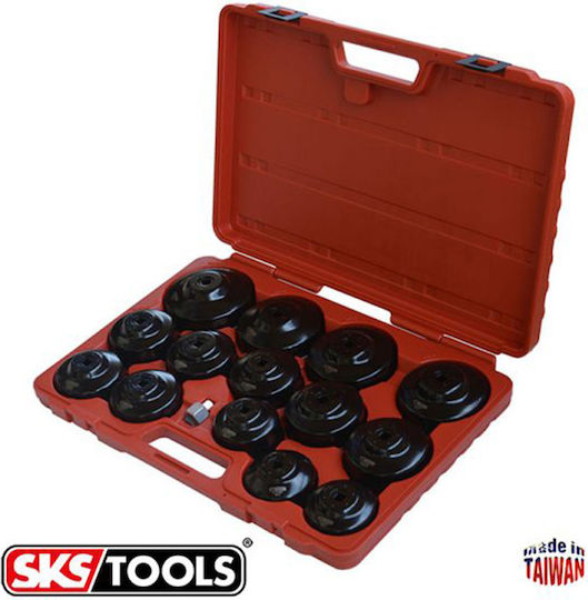 Set Ölfilterschlüssel Tasse 15 Stück SKS Tools 26010007