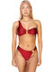 Bikini Set One Shoulder Burgundy