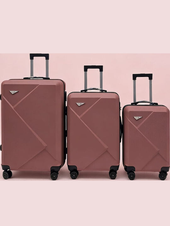 Valize de Călătorie Sigure 20-24-28 Inch Dpink cu 4 Roți Set 3 Bucăți