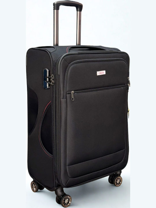 Olia Home Cabin Travel Suitcase Black with 4 Wh...