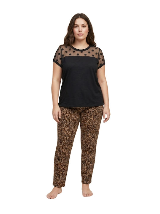 Siyah Inci Siyah Inci Sommer Damen Pyjama Set Leo