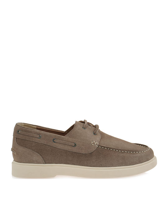 JK London Suede Ανδρικά Boat Shoes σε Καφέ Χρώμα