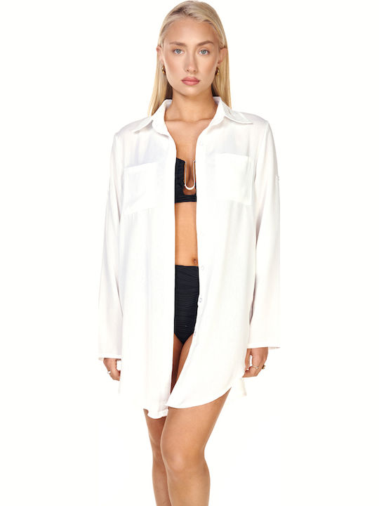 Comfort Damen Kaftan Für Strand Weiß