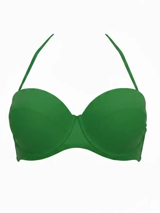 Strapless Bikinioberteil Mit Polsterung Grünes