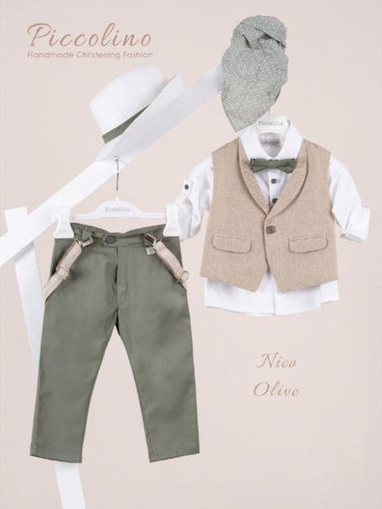 Piccolino Nico Nico Green Baptism Suit for Boys AG26S96 Olive