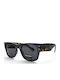 Riverio Unisex Sunglasses With Gray Horn-Rimmed Frame And Gray Polarized Lens